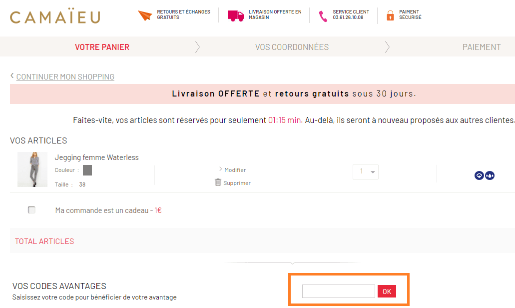 Comment utiliser un code promo Camaïeu valide ?