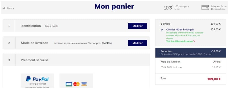 Où mettre mon code promo La Compagnie du Lit ?