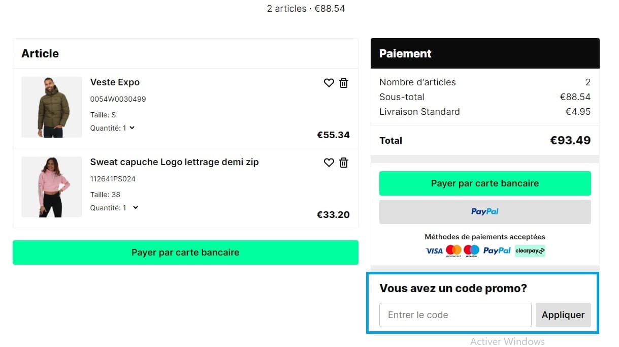 Où mettre un code promo Get The Label ?