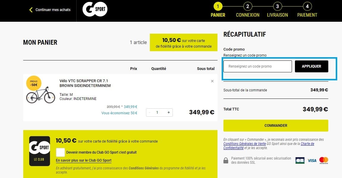 Où mettre un code promo Go Sport valide ?