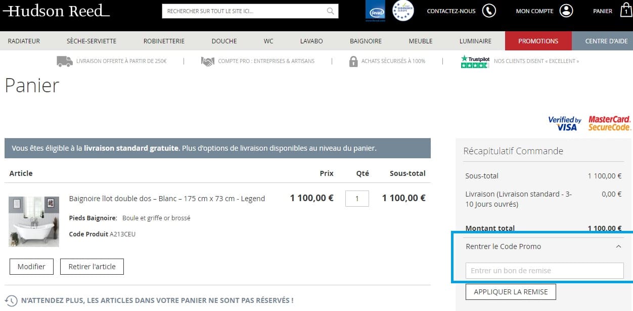 Comment profiter d’un code promo Hudson Reed ?