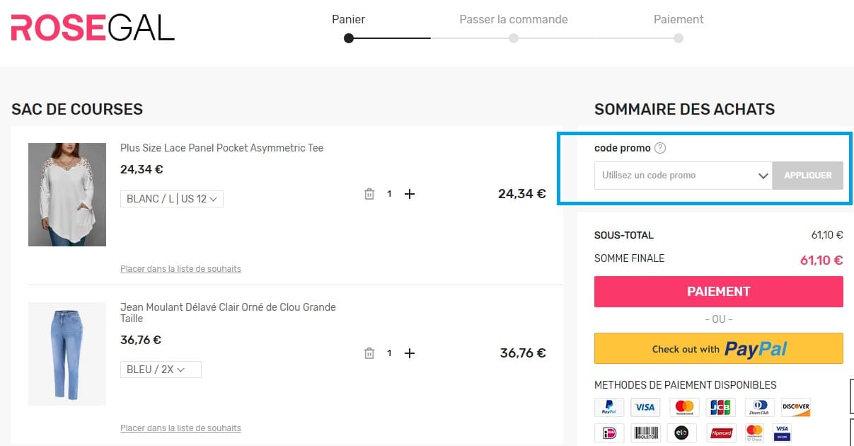 Comment profiter d’un code promo Rosegal valide ?