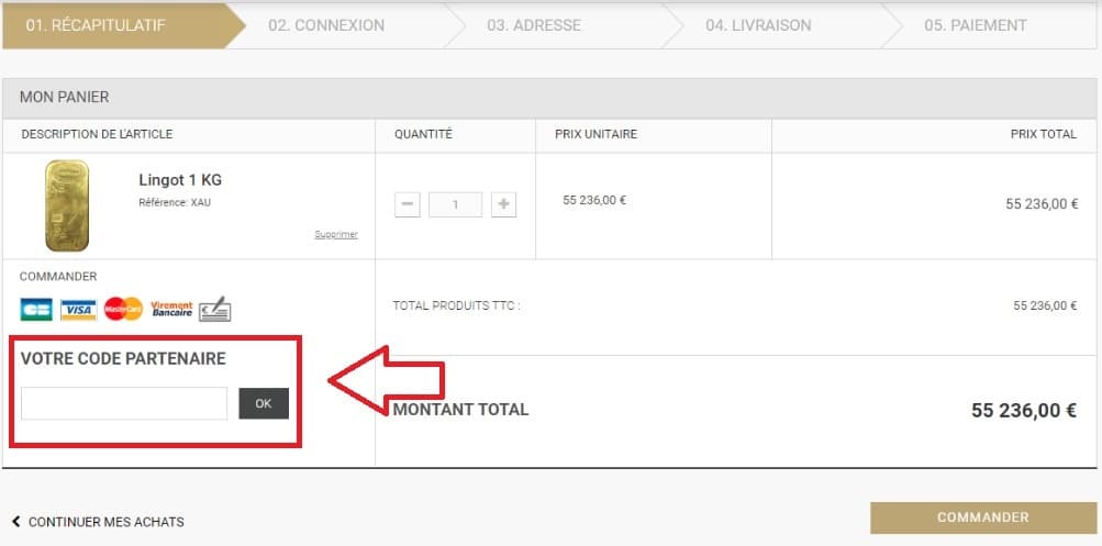 Où mettre mon code promo Change De La Bourse ?