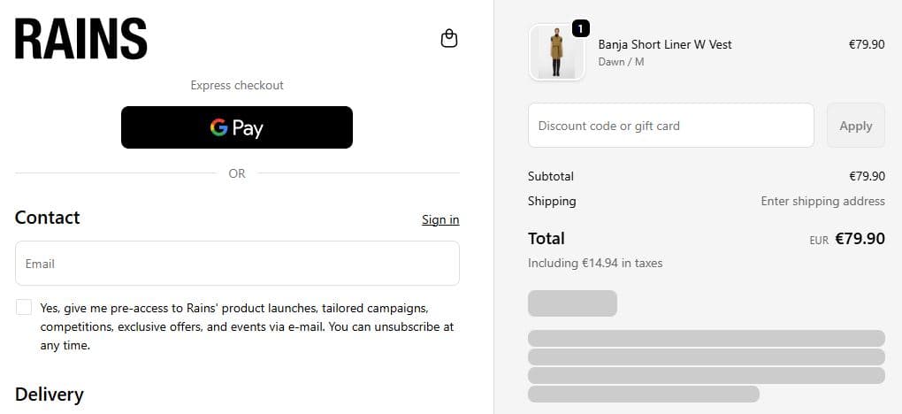 Code promotionnel Rains