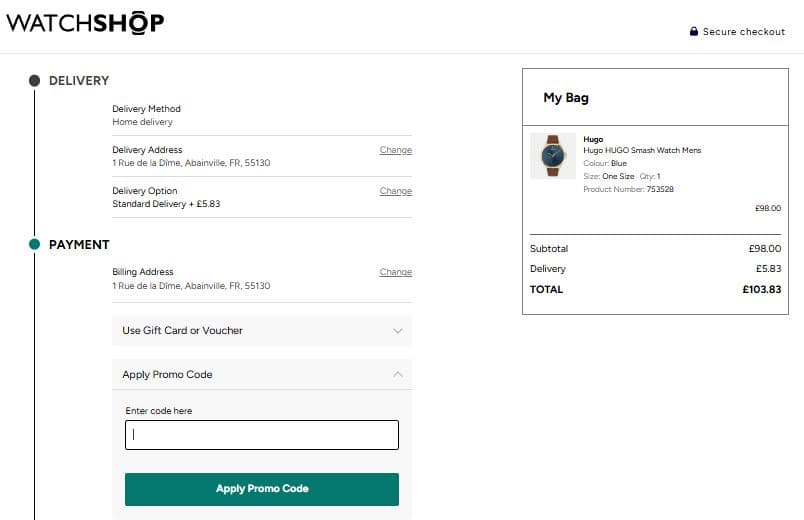 Code promo Watchshop
