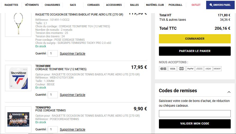 Code promo TennisPro