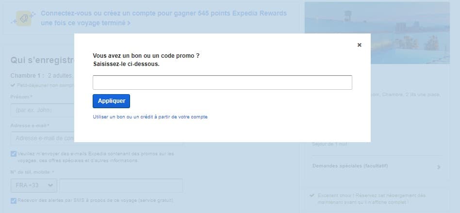 Code promo Expedia