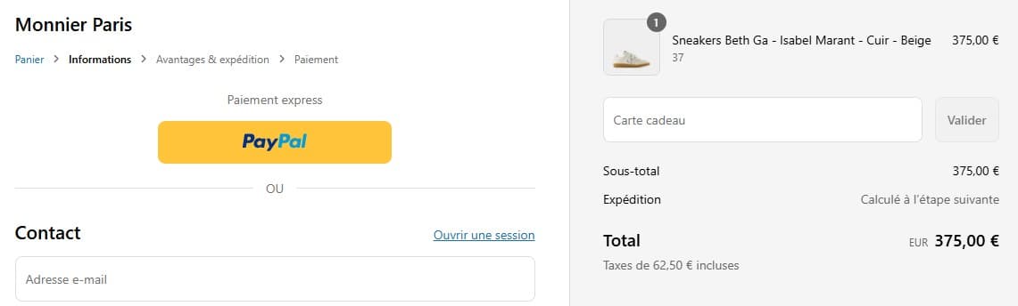 Code promo Monnier Paris