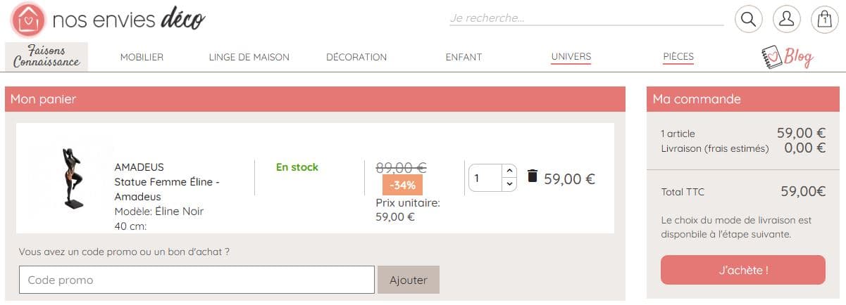 Code promo Nos Envies Deco