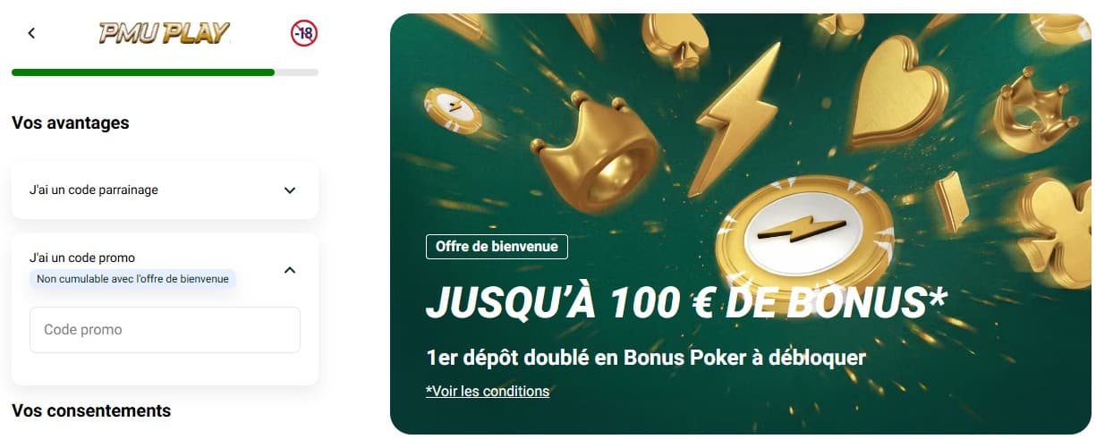 Code promo PMU Poker