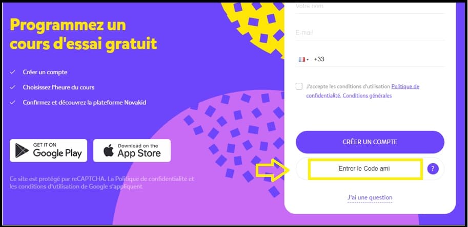 Où mettre mon code promo Novakid valide ?