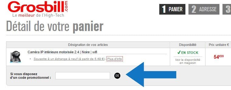 Où mettre un code promo Grosbill ?