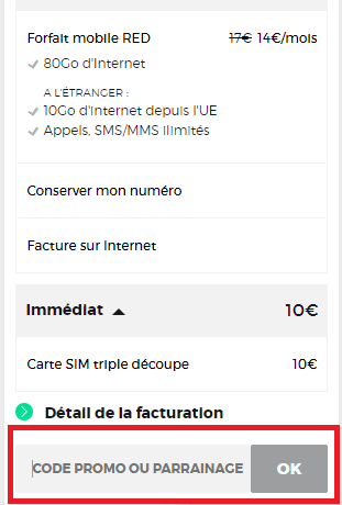 code promo SFR Red