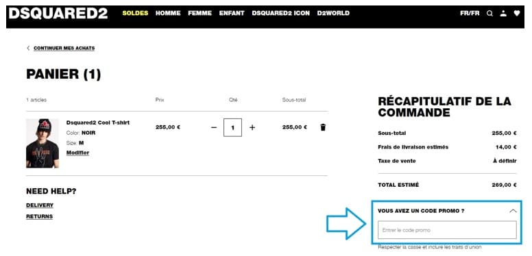 Code promo Dsquared2