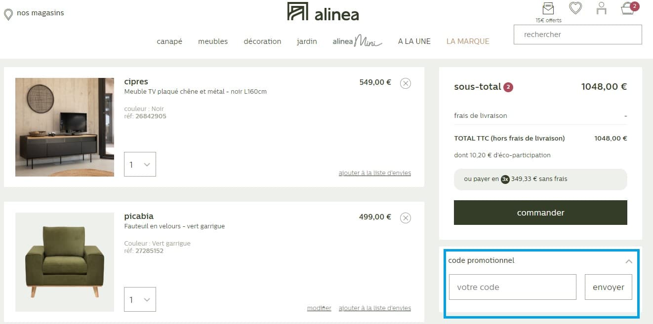 Comment utiliser un code promo valide sur Alinea ?