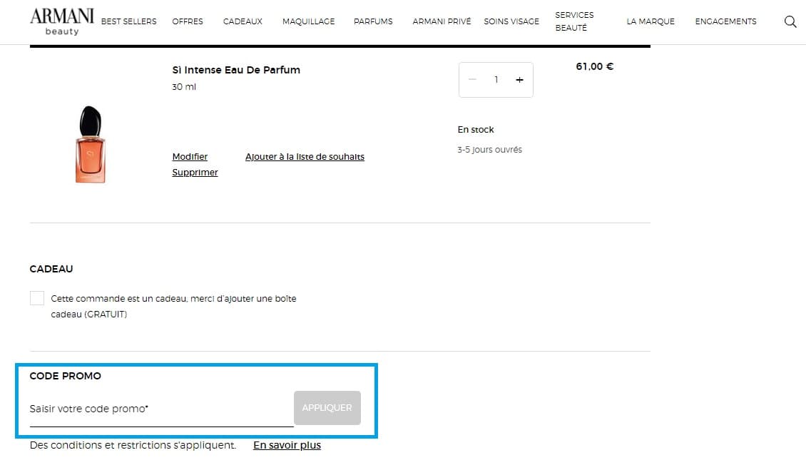 Comment profiter d’un code promo Armani Beauty valide ?
