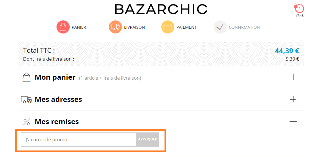 Comment utiliser un code promo Bazarchic valide ?