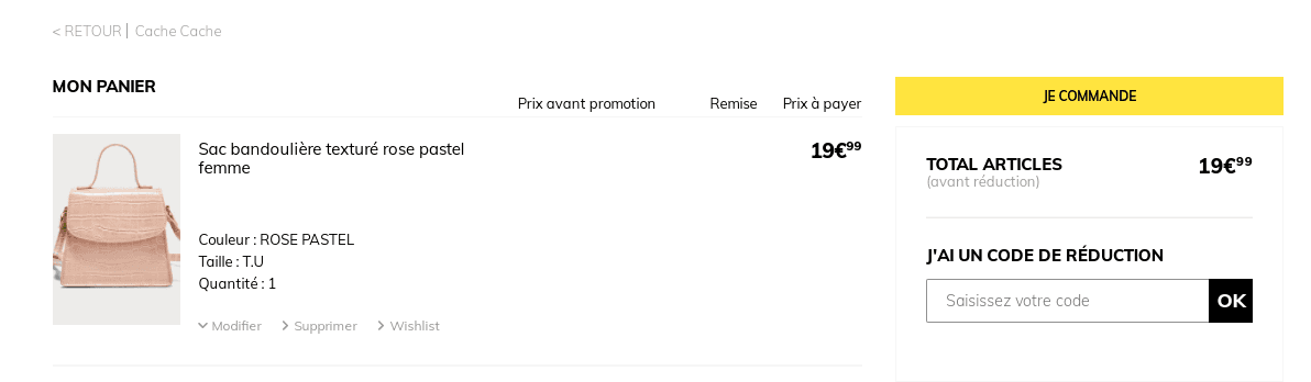 Comment utiliser un code promo Cache Cache valide?