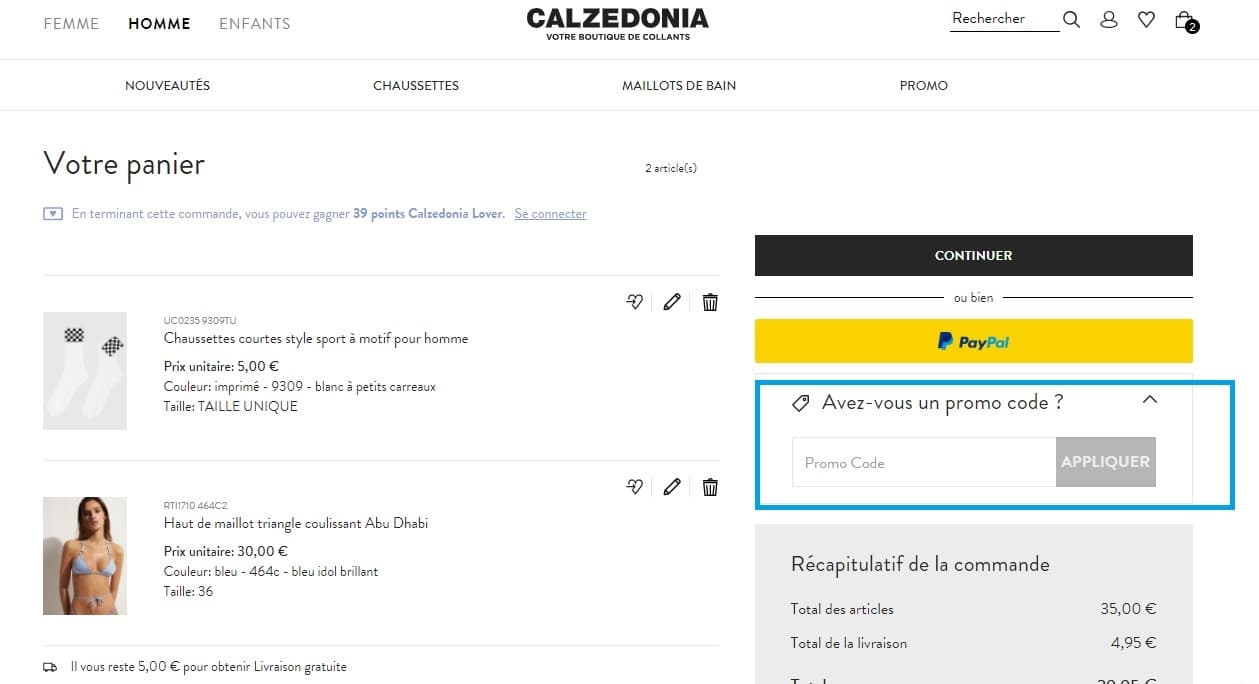 Comment utiliser un code promo Calzedonia valide?