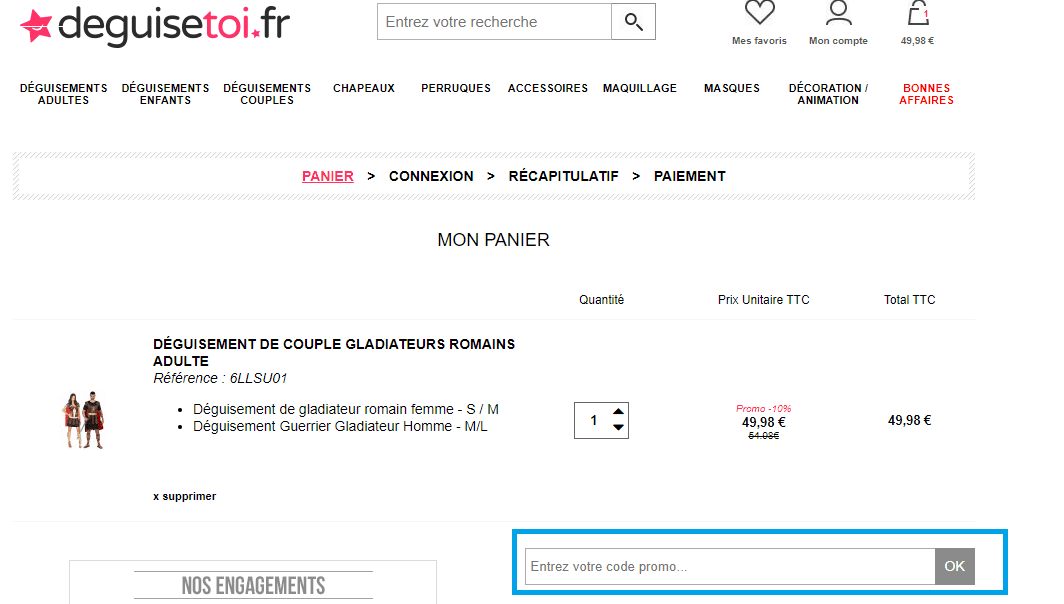 Comment utiliser un code promo Deguisetoi valide?