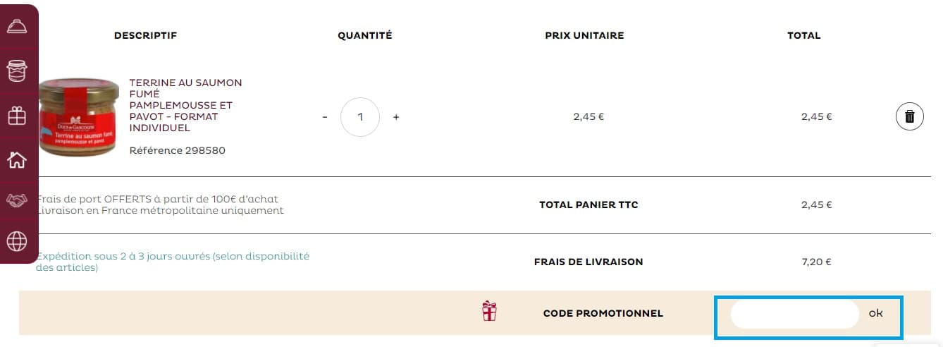 Comment utiliser un code promo Ducs de Gascogne?