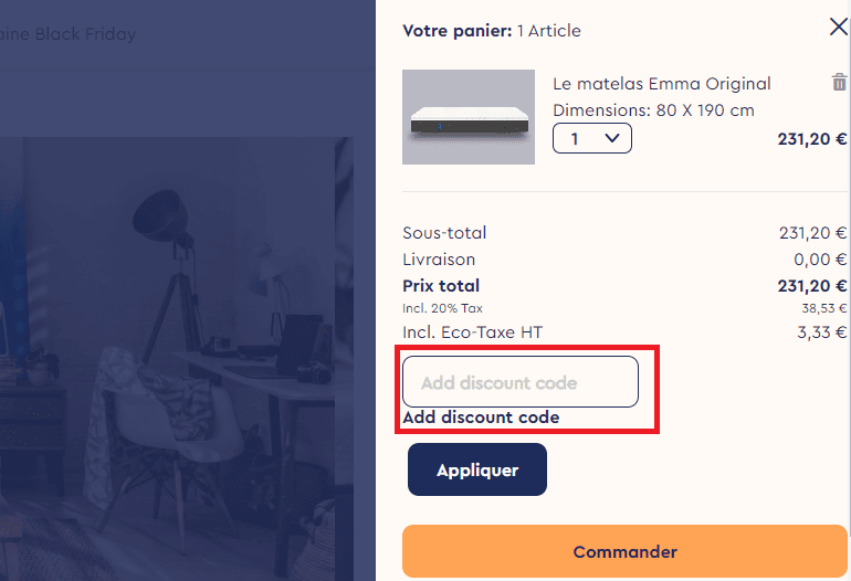 code promo Emma Matelas