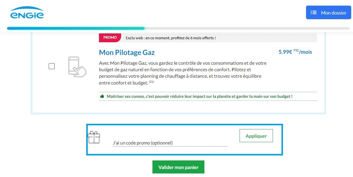 Où mettre un code promo ENGIE Déménagement valide ?