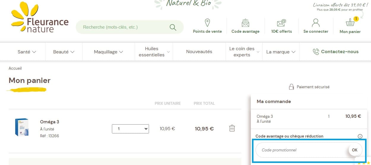 Comment utiliser un code promo Fleurance Nature valide ?