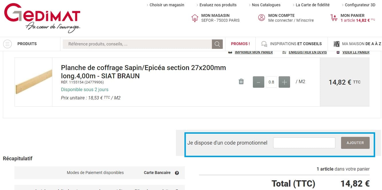 Comment utiliser un code promo gedimat valide?