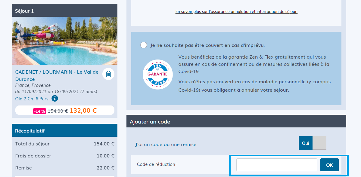 Où mettre un code promo Homair Vacances valides ?