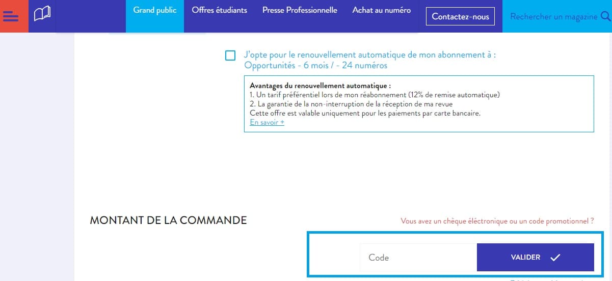 Où mettre un code promo Info Presse valide ?