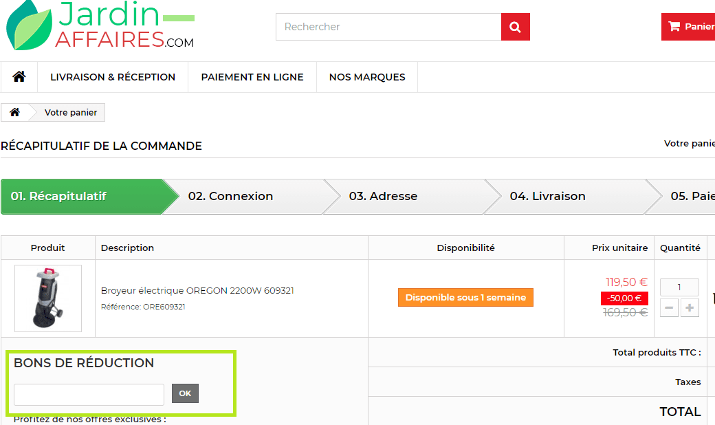 Comment utiliser un code promo Jardin Affaires valide ?