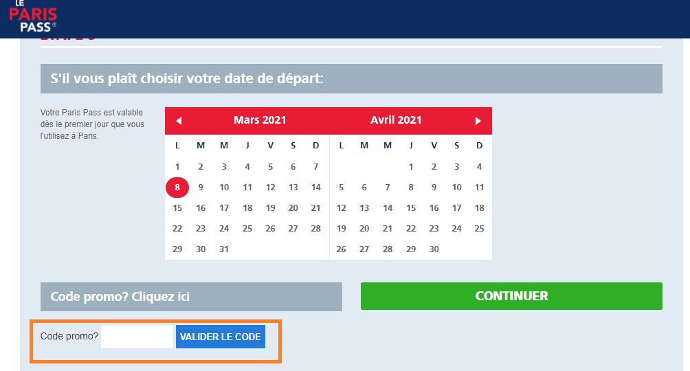 Où mettre un code promo Le Paris Pass valide ?