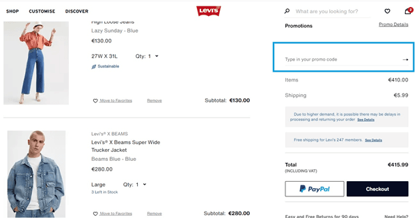 Comment profiter d’un code promo Levi’s valide ?