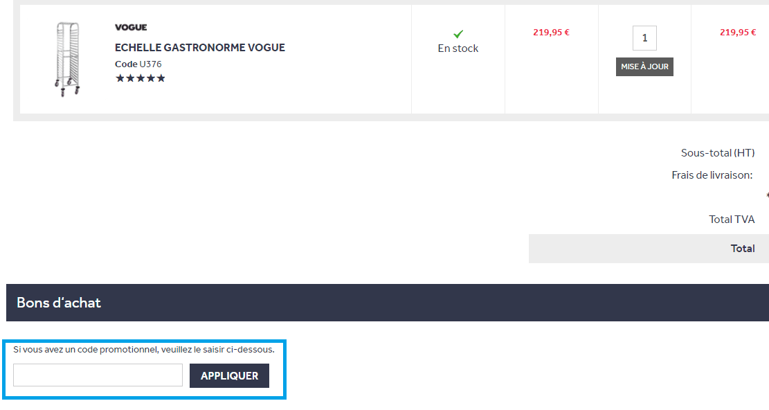 Comment utiliser un code promo Nisbets Belgique ?