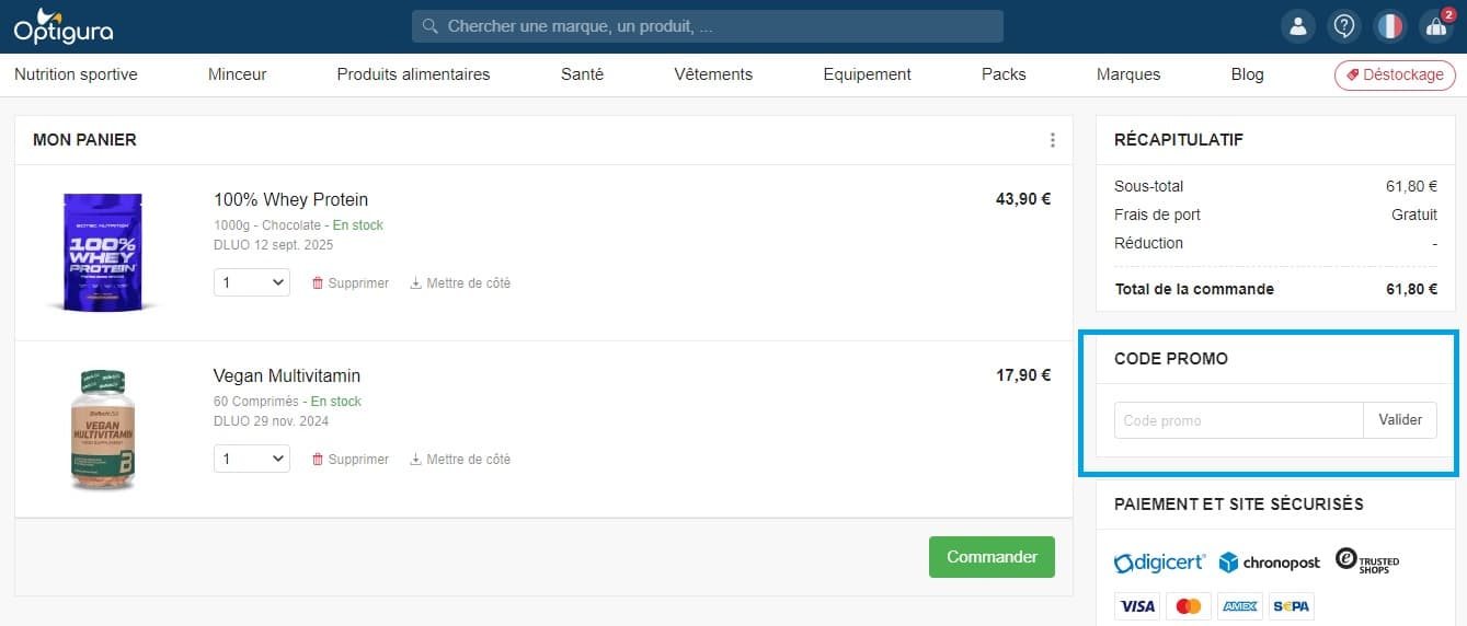 Comment profiter d’un code promo Optigura valide ?