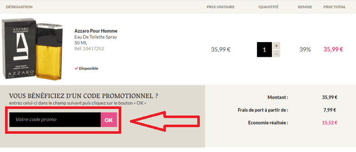 Où mettre mon code promo Parfumsmoinschers ?