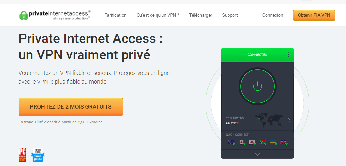 Comment accéder au service Private Internet Access VPN ?