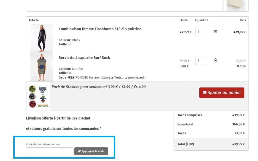 Où mettre un code promo Rip Curl valide ?