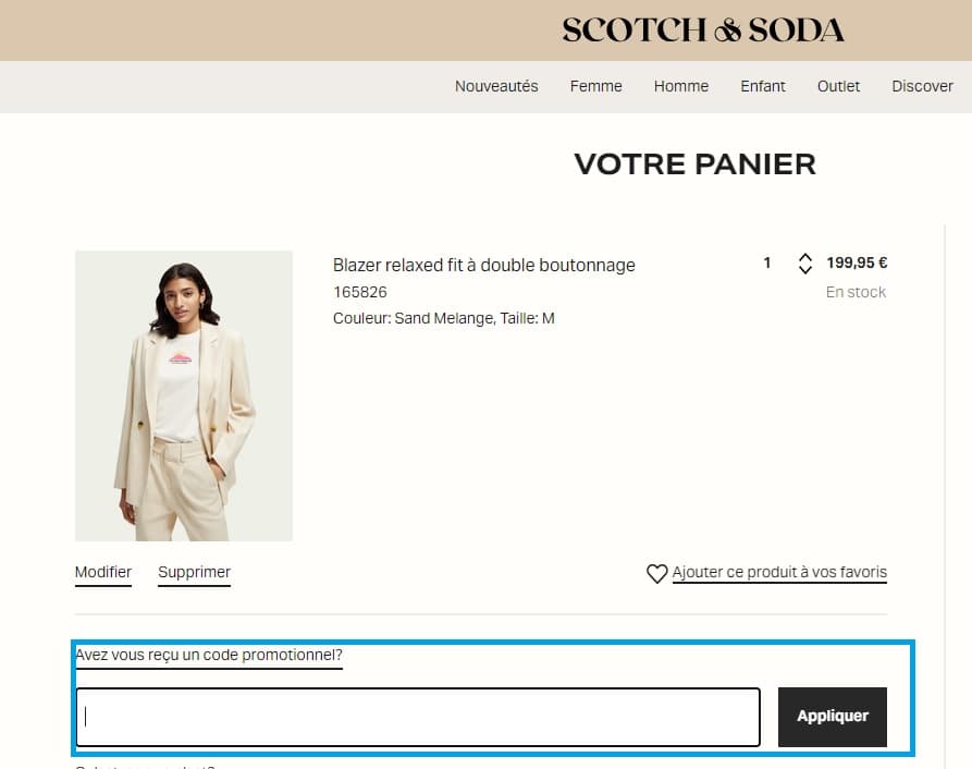 Où ajouter un code promo Scotch & Soda valide ?