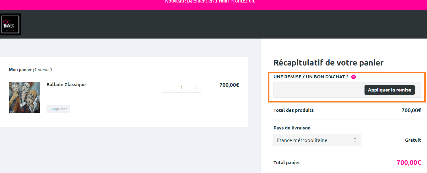 Comment utiliser un code promo Xoxo Frames valides ?