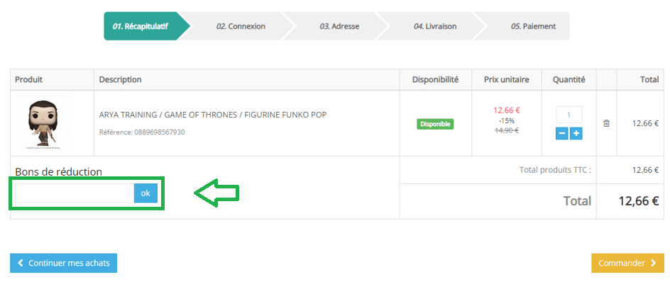 Où mettre mon code promo Figurines Goodies valide ?