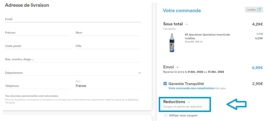 Où mettre mon code promo Vetality valide ?