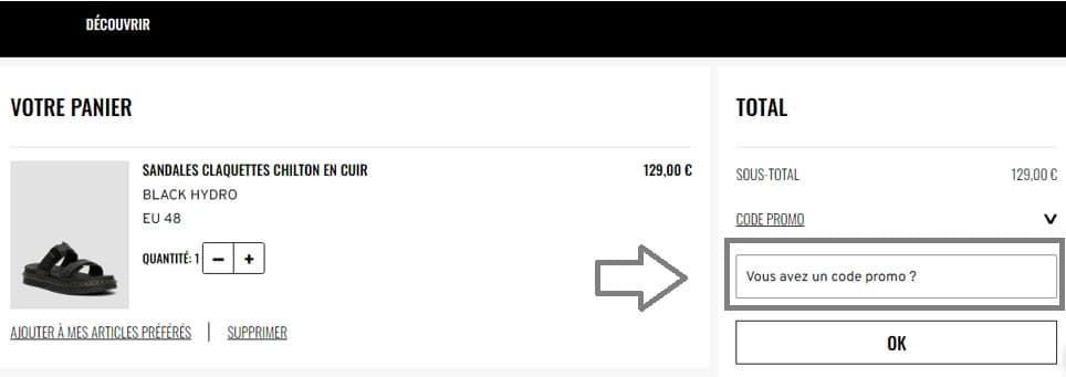 Où mettre mon code promo Dr Martens valide ?