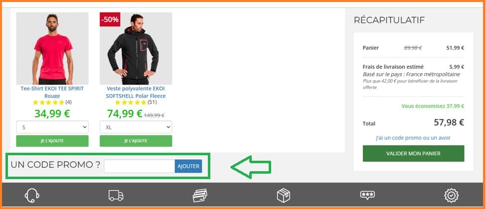 Où mettre mon code promo Ekoi valide ?