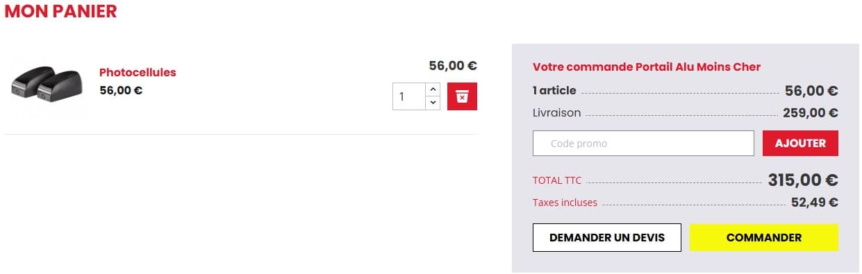 Code promo Portail Alu Moins Cher
