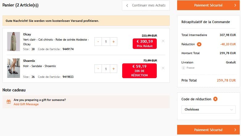 Code promo Modanisa