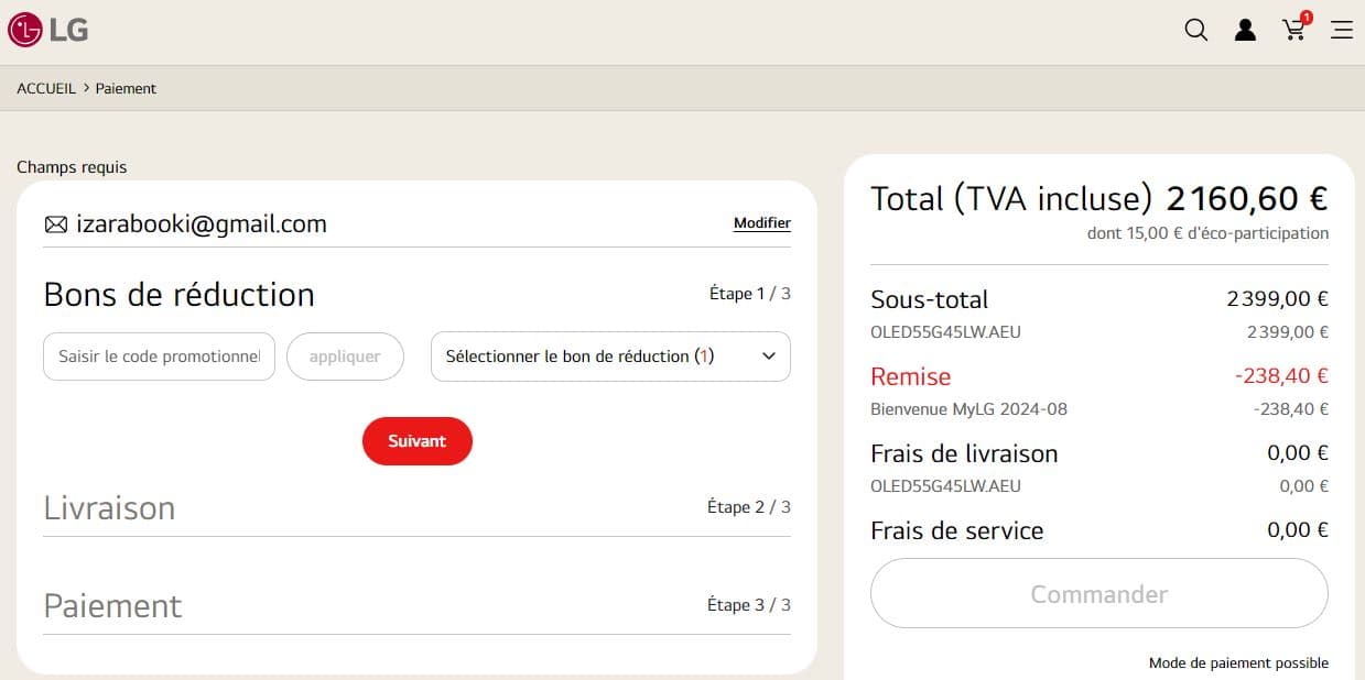 Code promo LG Electronics