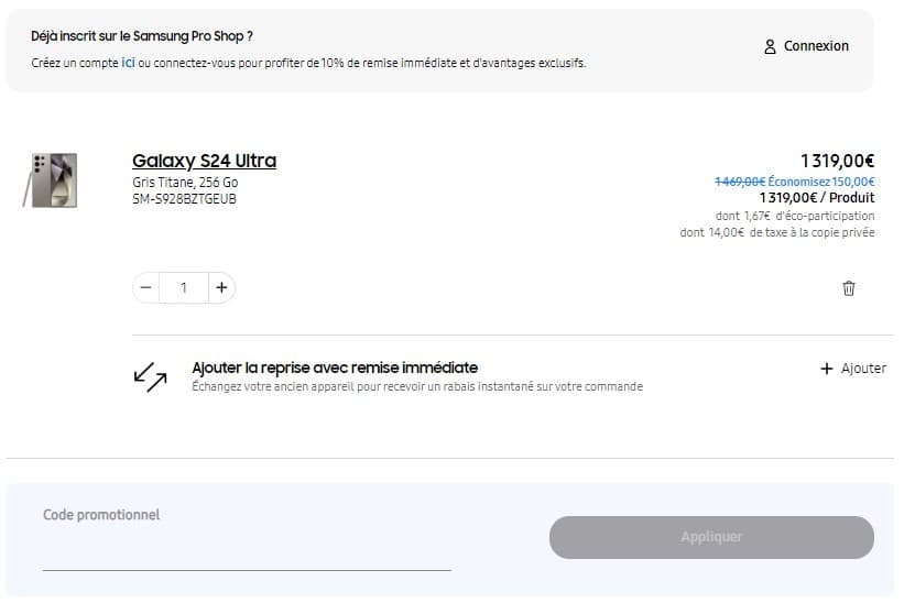 Code promo Samsung Pro