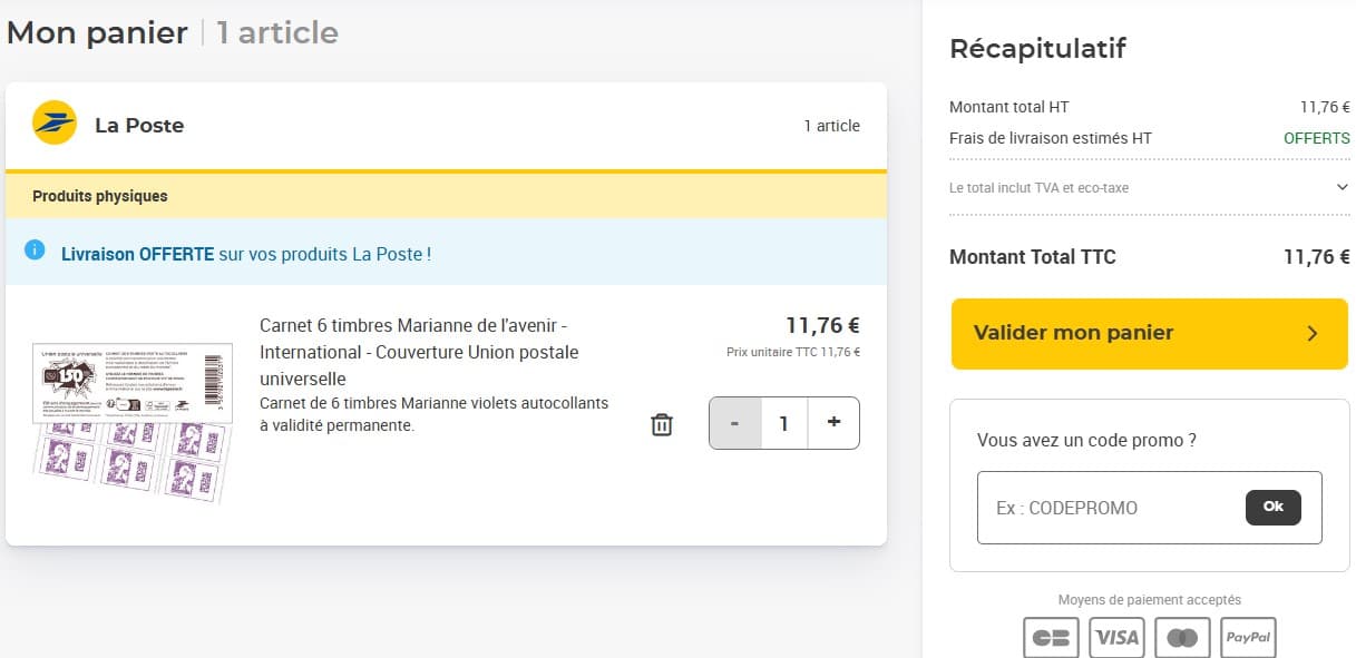 Code promo La Poste